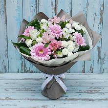 Букет цветов из:  Герберы, Альстромерии и Хризантемы #REPLACE_PRED# Дульдурге