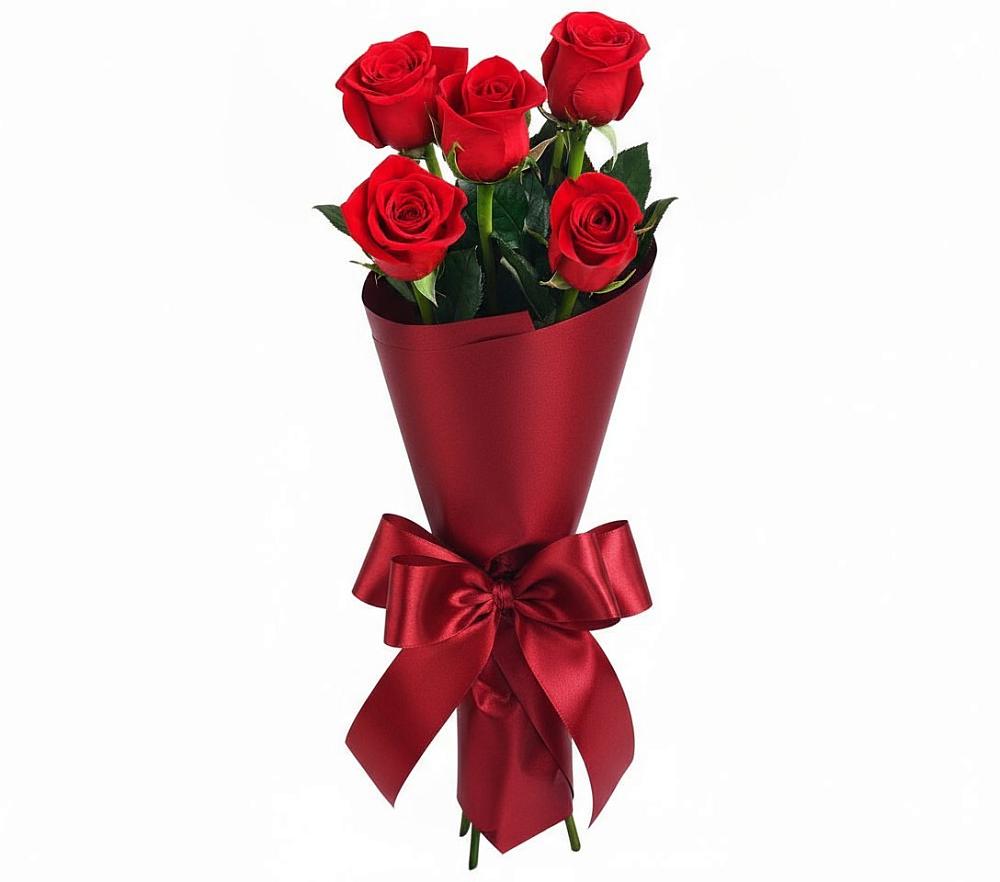 Букет 5 Красных роз Эдлесс Лав в Дульдурге