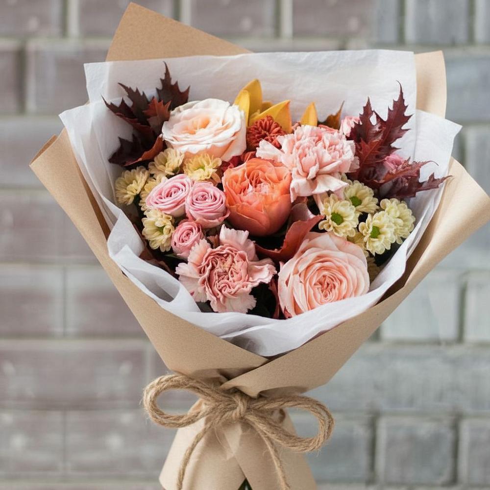 Букет цветов из: Гвоздики, Хризантемы и Розы в Дульдурге