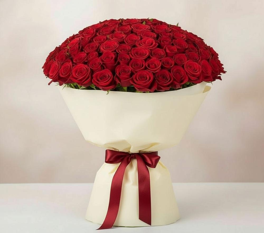 Букет 101 Красная роза Милано в Дульдурге