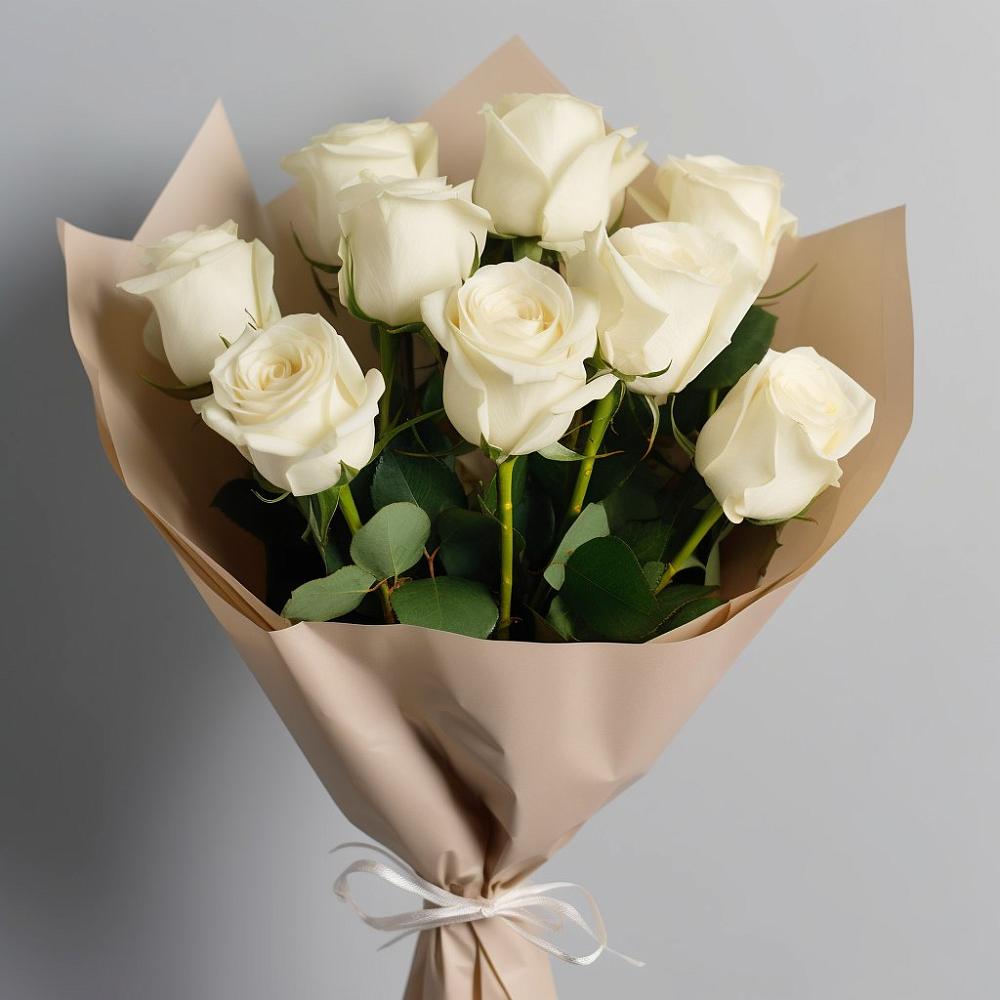 Букет 9 Белых роз Эдлесс Лав в Дульдурге