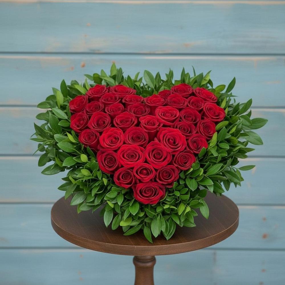 Цветочная композиция из Розы в виде сердца в Дульдурге