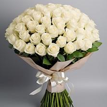 Букет 101 беля роза Белоснежка в Дульдурге
