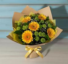 Букет цветов из:  Герберы и Хризантемы в Дульдурге