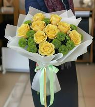 Букет цветов из:  Хризантемы и Розы в Дульдурге