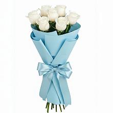 Букет 7 белых роз Проуд в Дульдурге