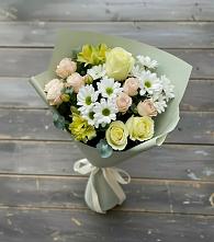 Букет цветов из:  Альстромерии, Розы и Хризантемы в Дульдурге