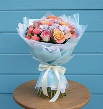 Букет цветов из:  Хризантемы и Розы в Дульдурге